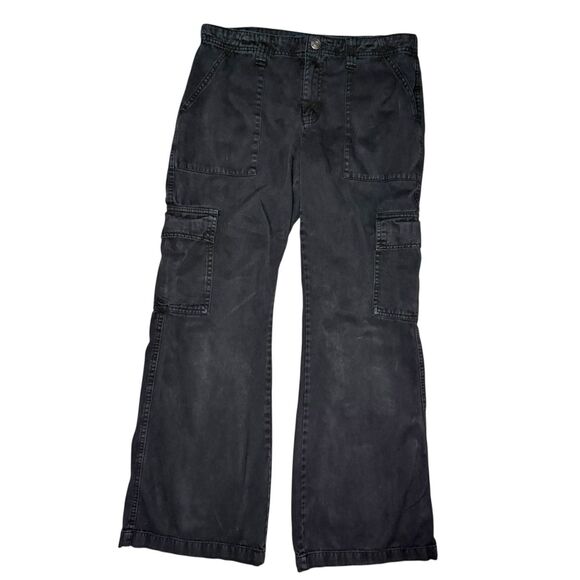 Aeropostale Women’s 10 Low Rise Flare Utility Cargo Pants Black Y2K - Picture 1 of 7